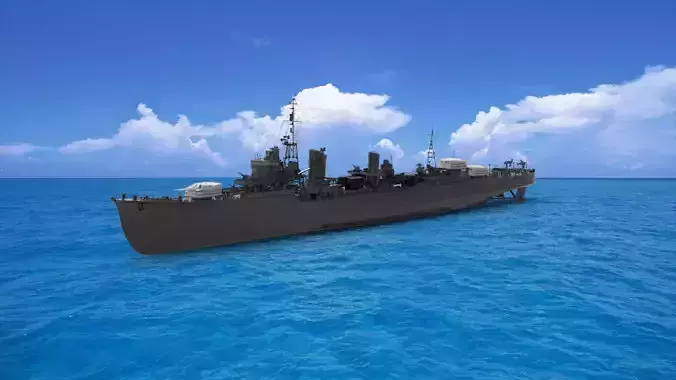 Japanese destroyer Yukikaze 3D model