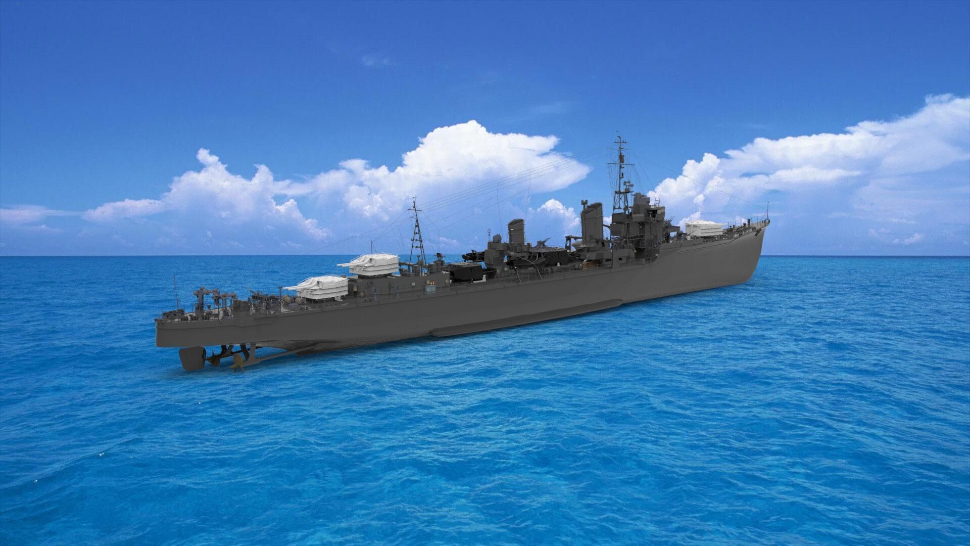 Japanese destroyer Yukikaze 3D model_1