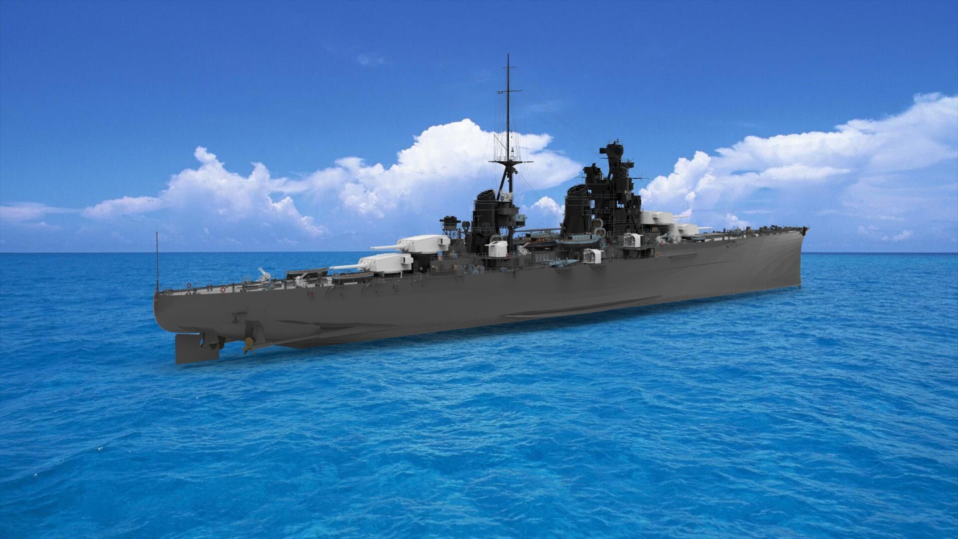 Italian cruiser Zara 3D model_1