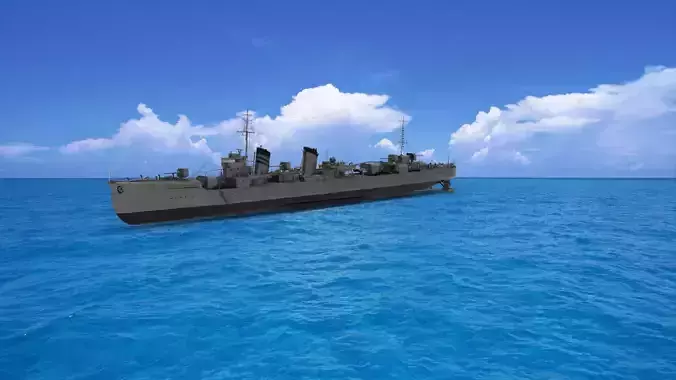 Japanese destroyer Kikuzuki 3D model