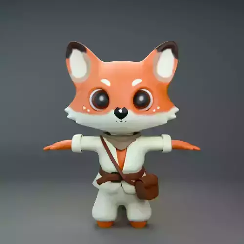 Stylized Fantasy Fox Character 3D model