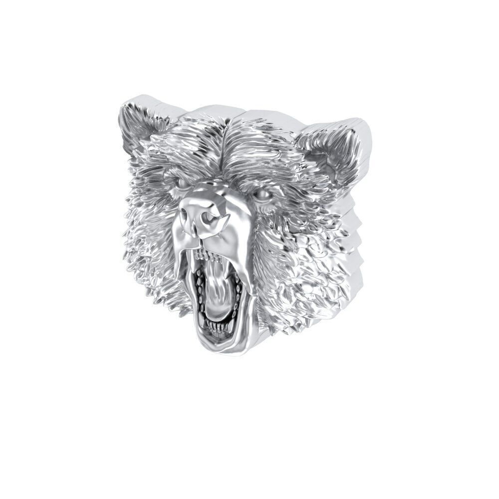 bear head pendant 3D print model_1