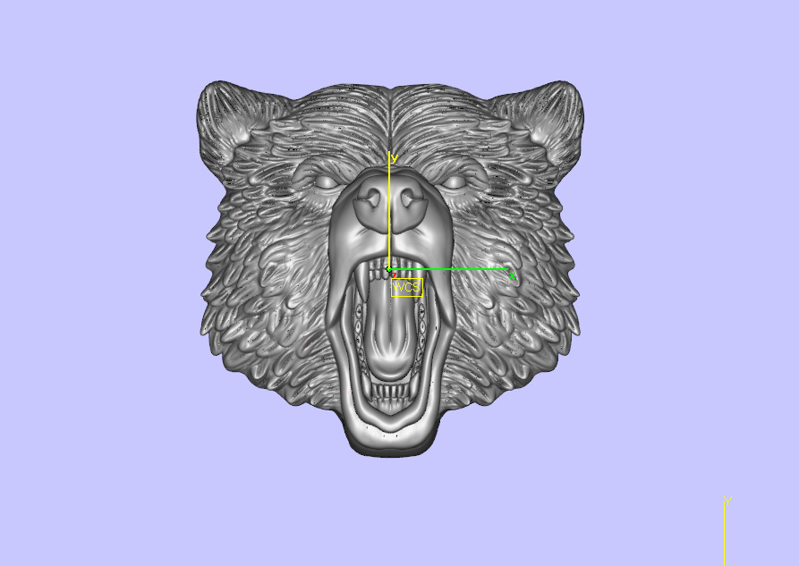 bear head pendant 3D print model_2