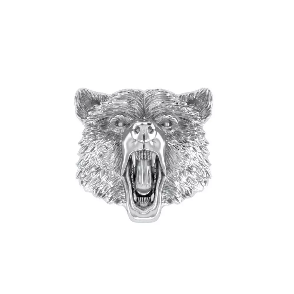 bear head pendant 3D print model_0