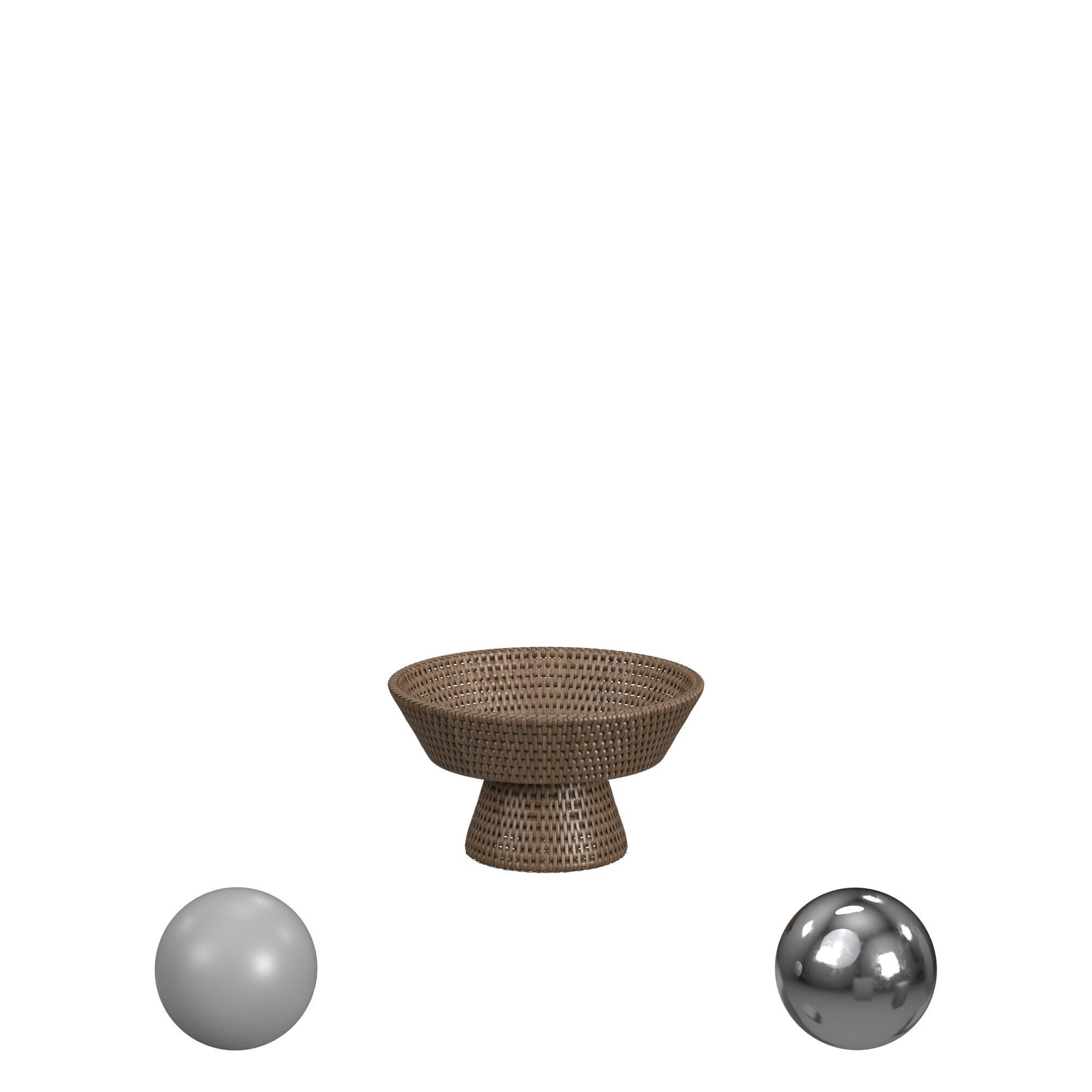 Rattan Fruit Bowl 3D model_1