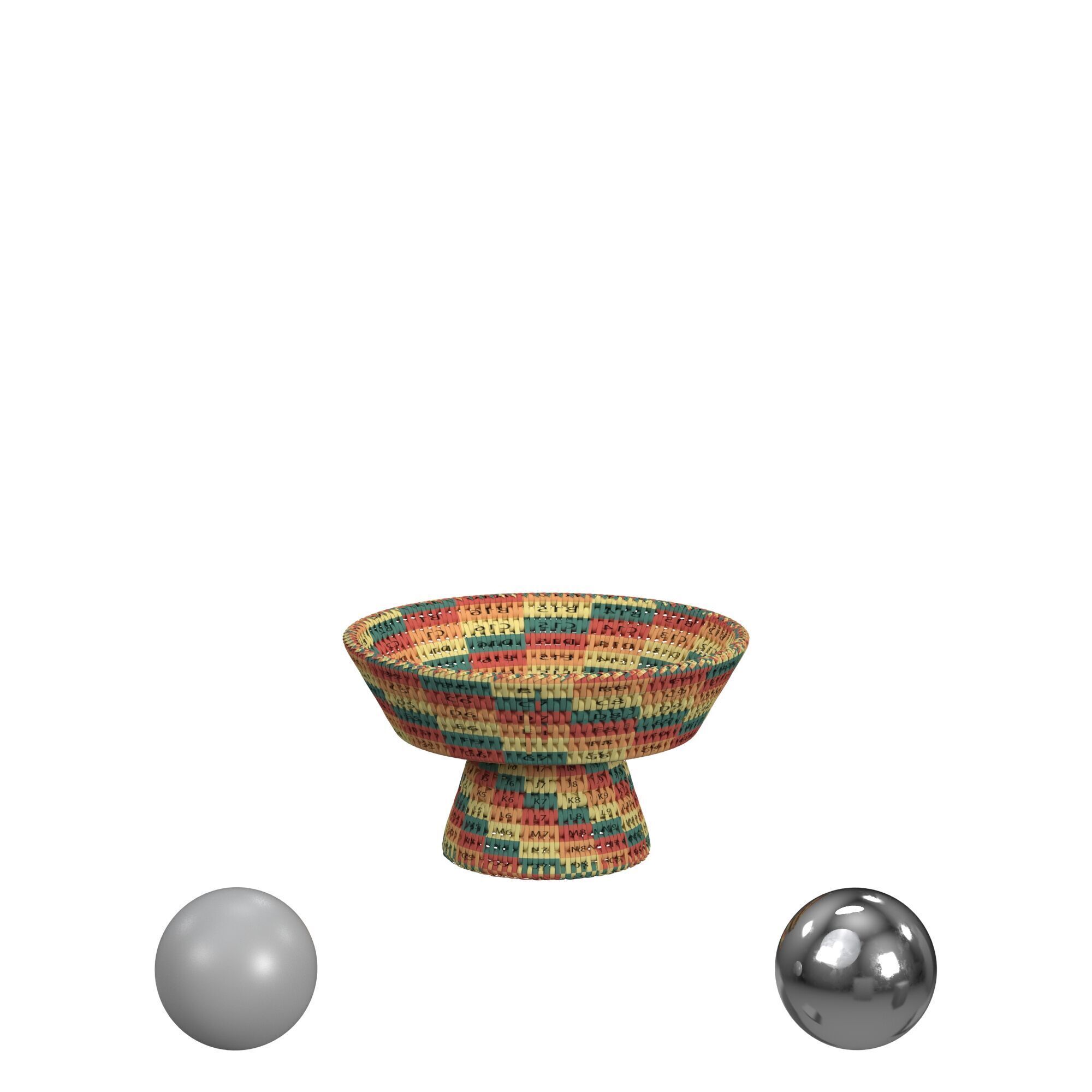 Rattan Fruit Bowl 3D model_3