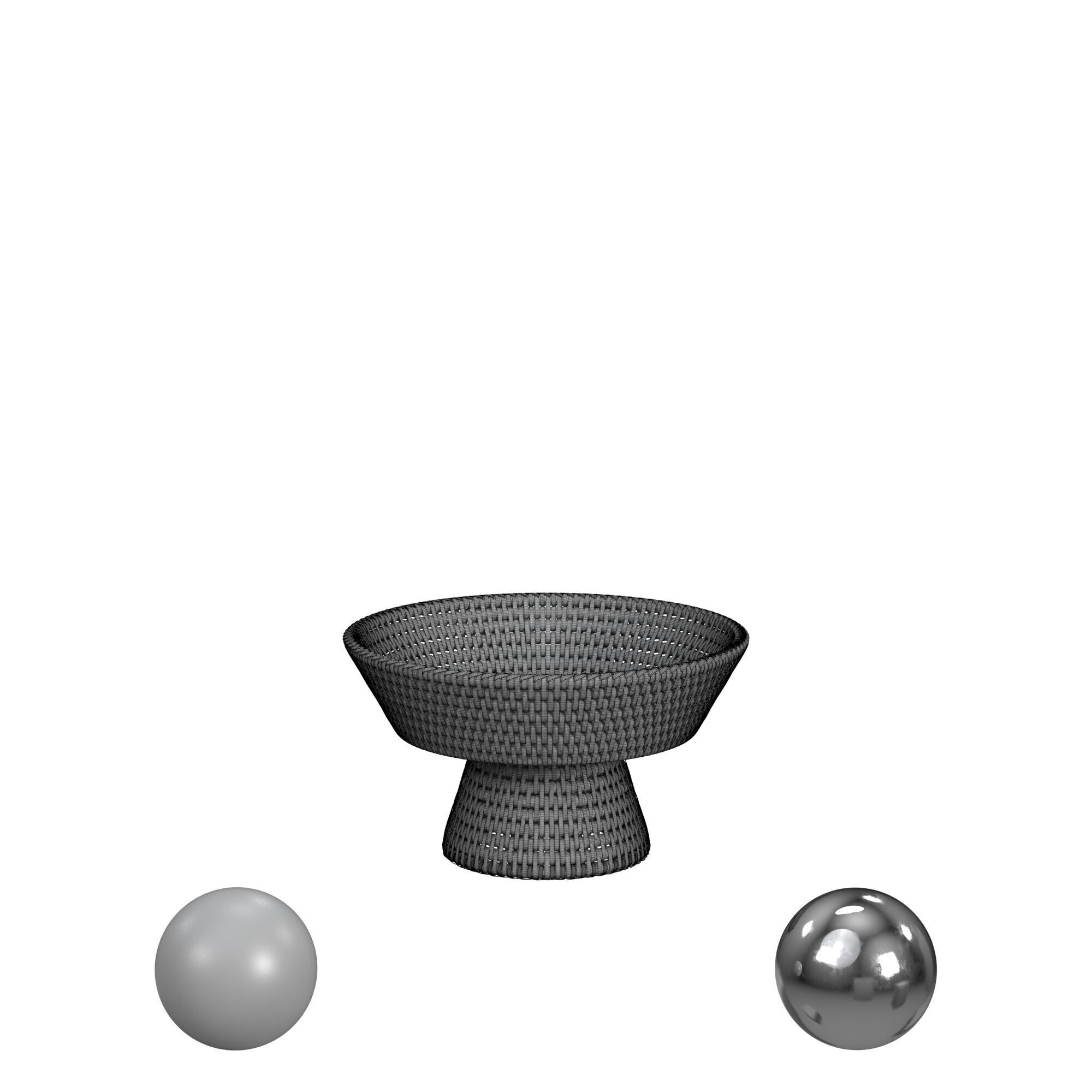 Rattan Fruit Bowl 3D model_4