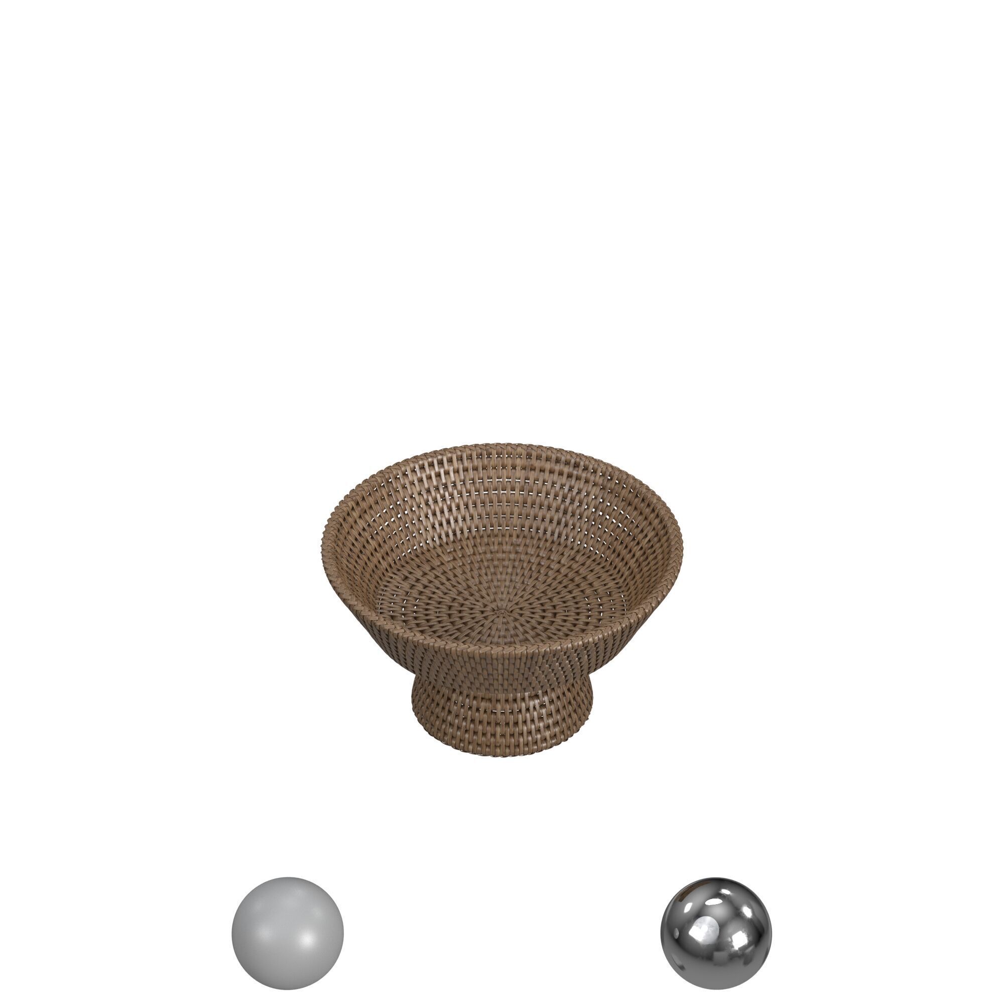 Rattan Fruit Bowl 3D model_2