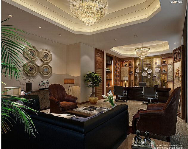 Office interior 3D model