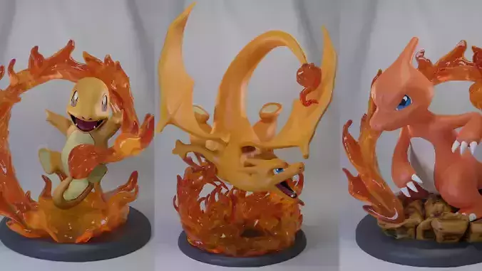 Charmander Charmaleon Charizard Pack 3D print model