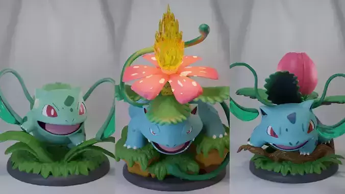 Bulbasaur Ivysaur Venusaur Pack 3D print model