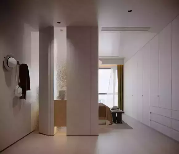 Modern pre-loved master bedroom 3D model