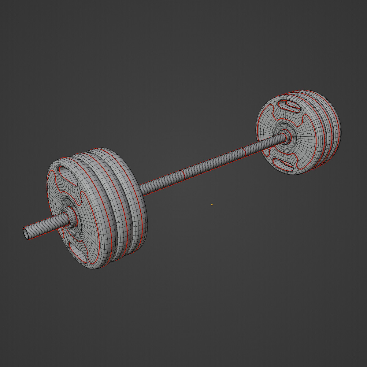 Techno Gym Barbell 06 3D model_9