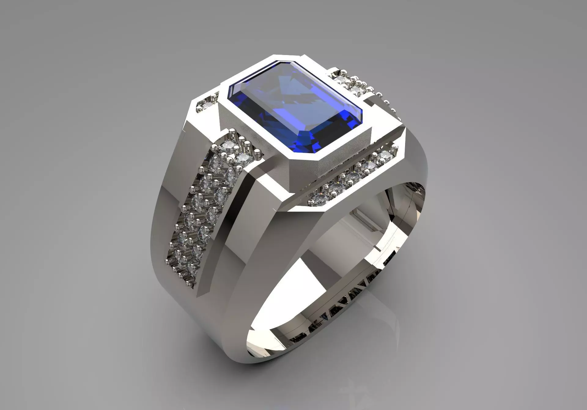 gold diamond man ring mr0036 3D print model