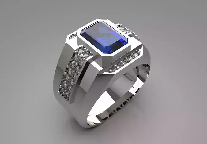 gold diamond man ring mr0036