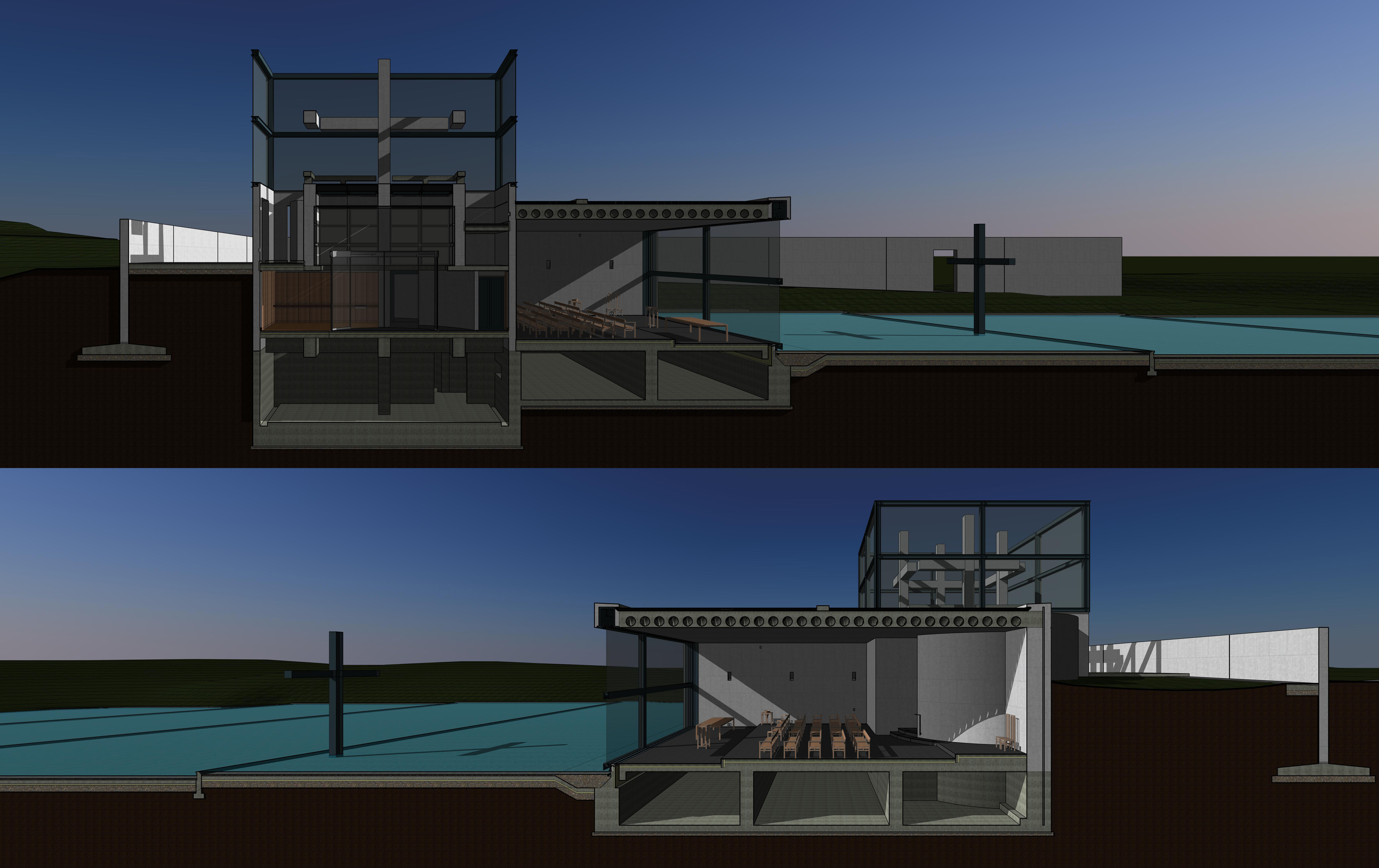 Tadao Ando - Church on the Water 3D model_2