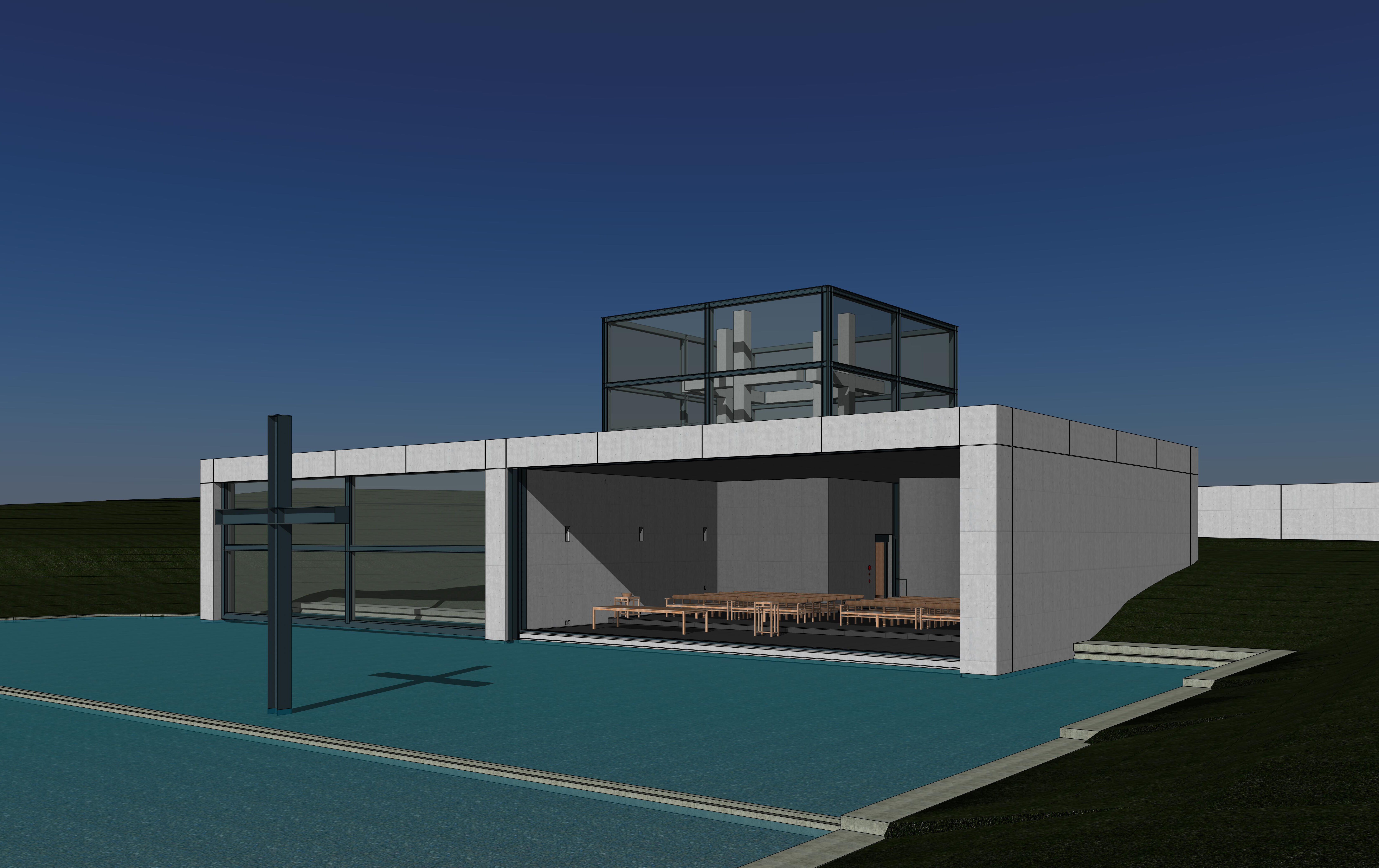 Tadao Ando - Church on the Water 3D model_8