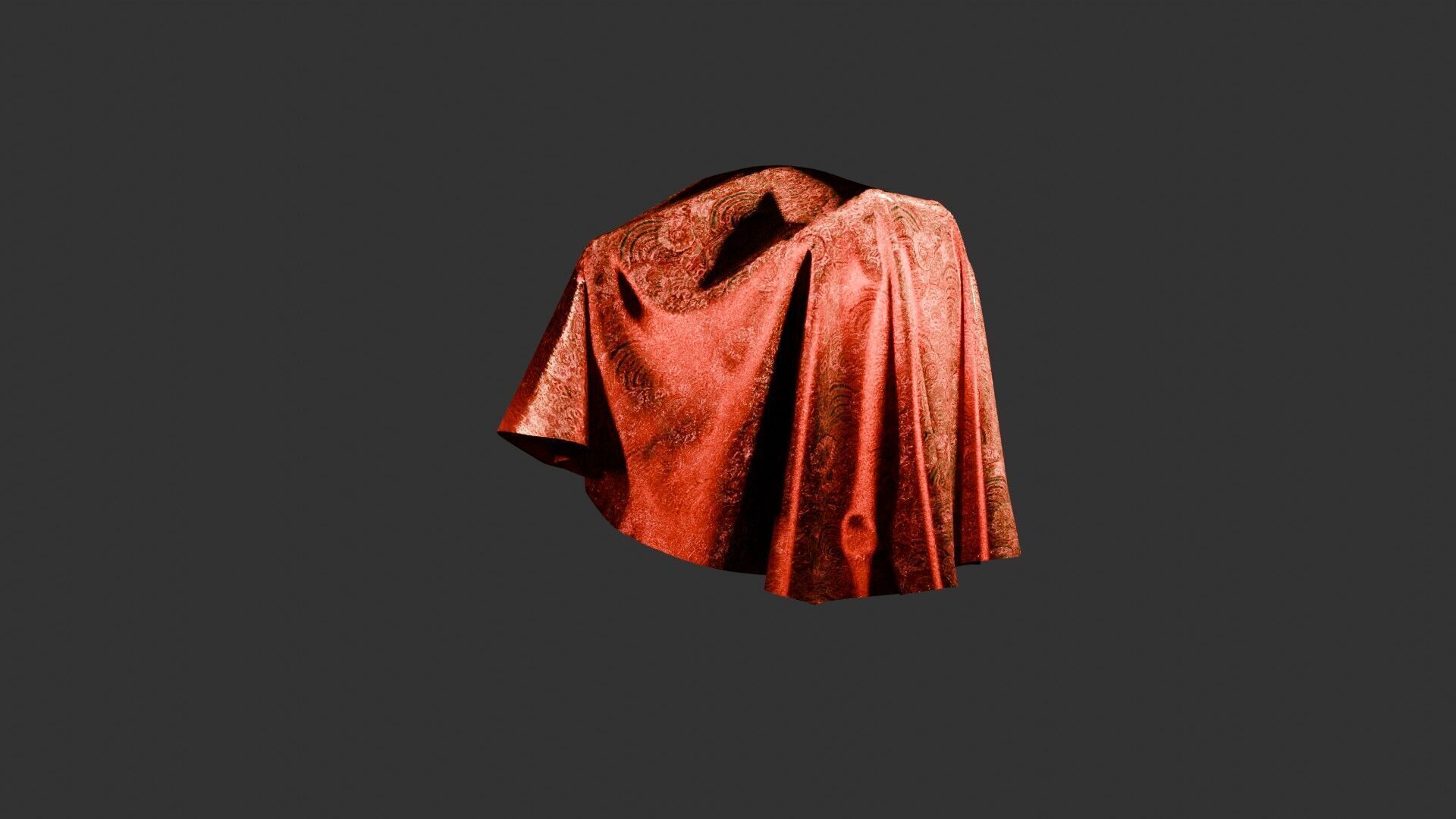 Oriental Fabric Seamless Material Asian Pattern Low-poly 3D model_3