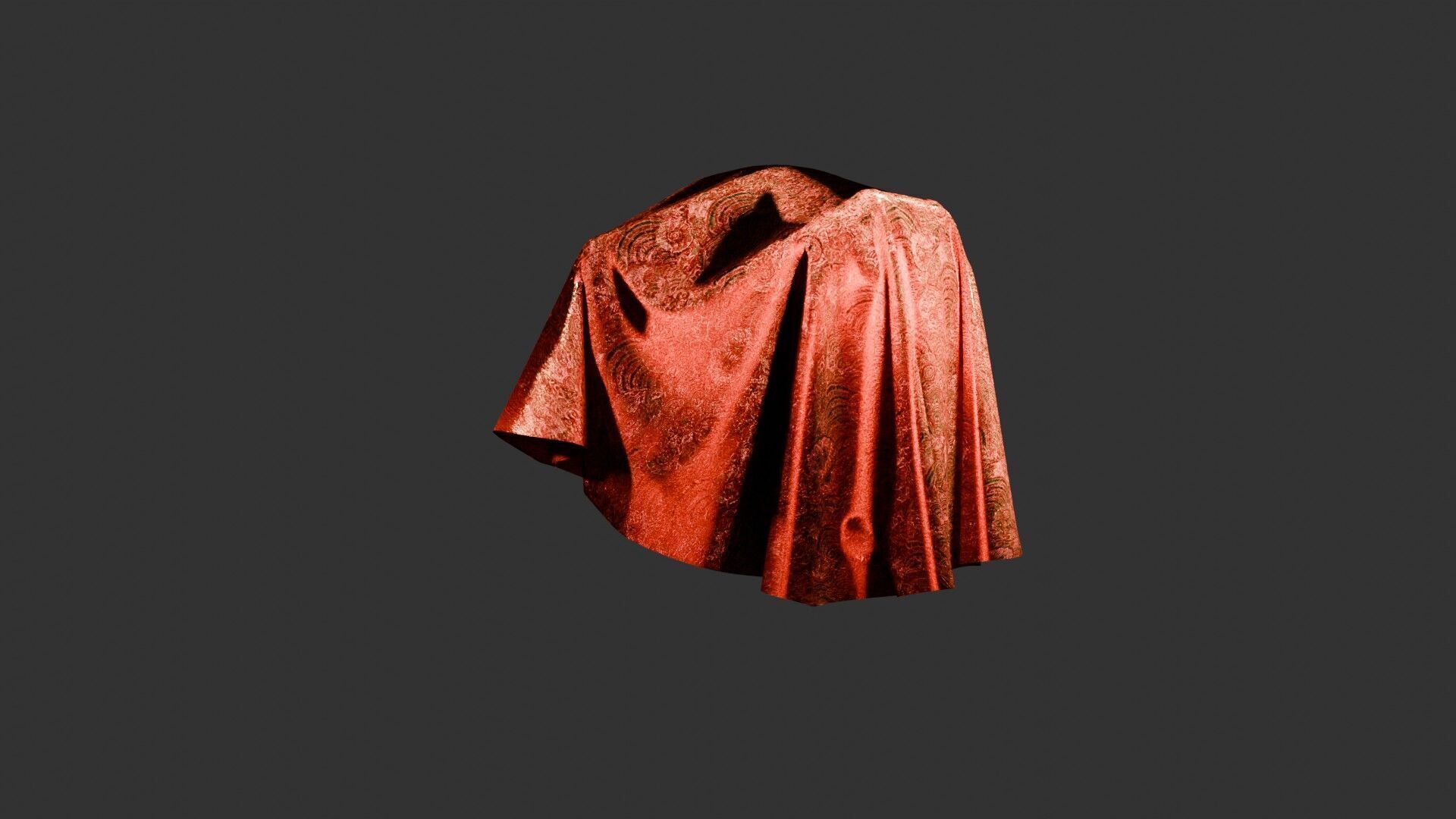 Oriental Fabric Seamless Material Asian Pattern Low-poly 3D model_4