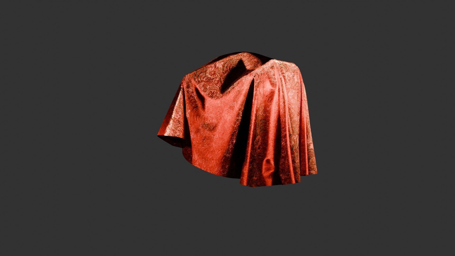 Oriental Fabric Seamless Material Asian Pattern Low-poly 3D model_1