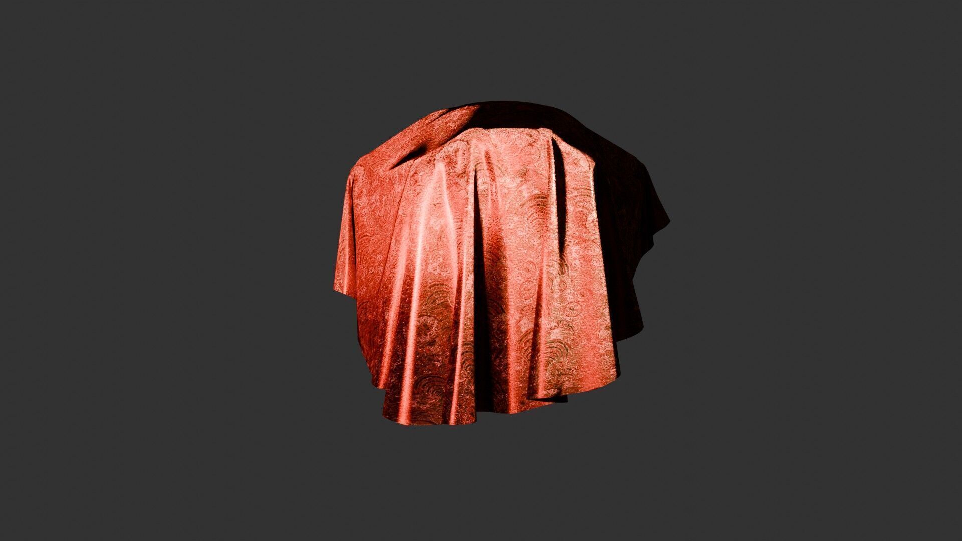 Oriental Fabric Seamless Material Asian Pattern Low-poly 3D model_23