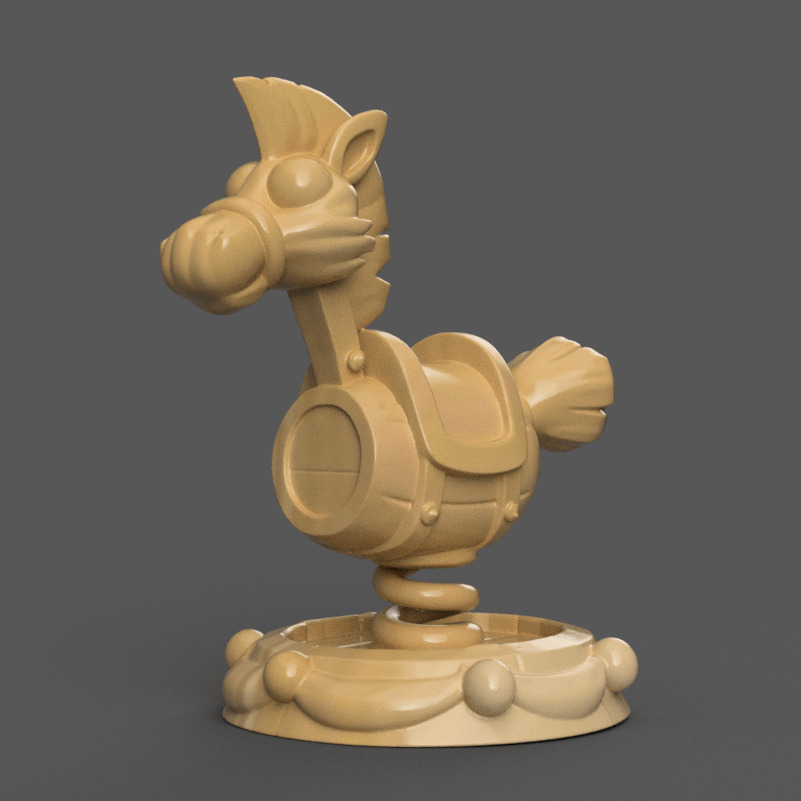 Cute Rocking Horse Toy 3D STL File for Fun Decor 3D print model_1