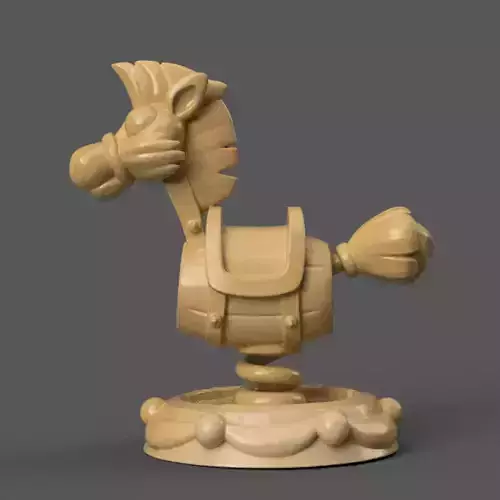 Cute Rocking Horse Toy 3D STL File for Fun Decor
