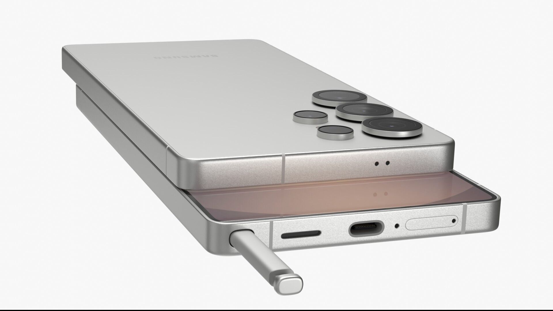 Samsung Galaxy S25 Ultra Titanium White Silver 3D model_8