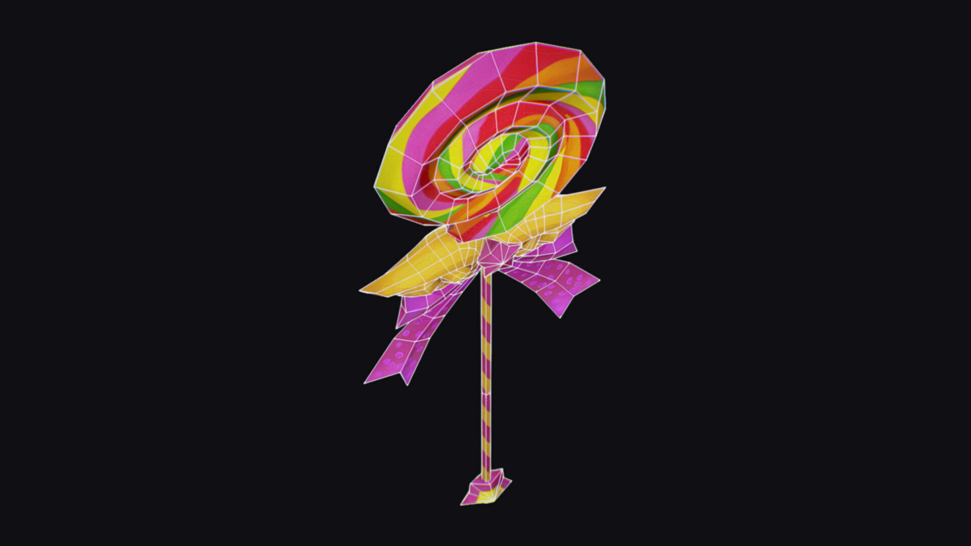 Wand Lollipop Magical Candy Wizard Scepter Weapon Stick Low-poly 3D model_17