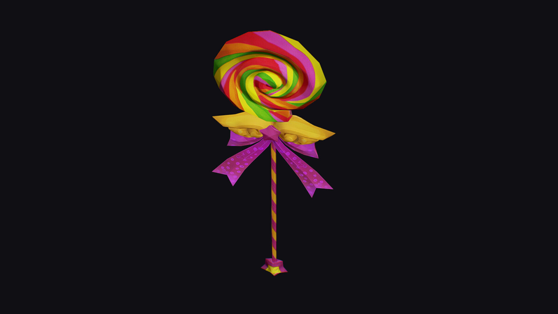 Wand Lollipop Magical Candy Wizard Scepter Weapon Stick Low-poly 3D model_4