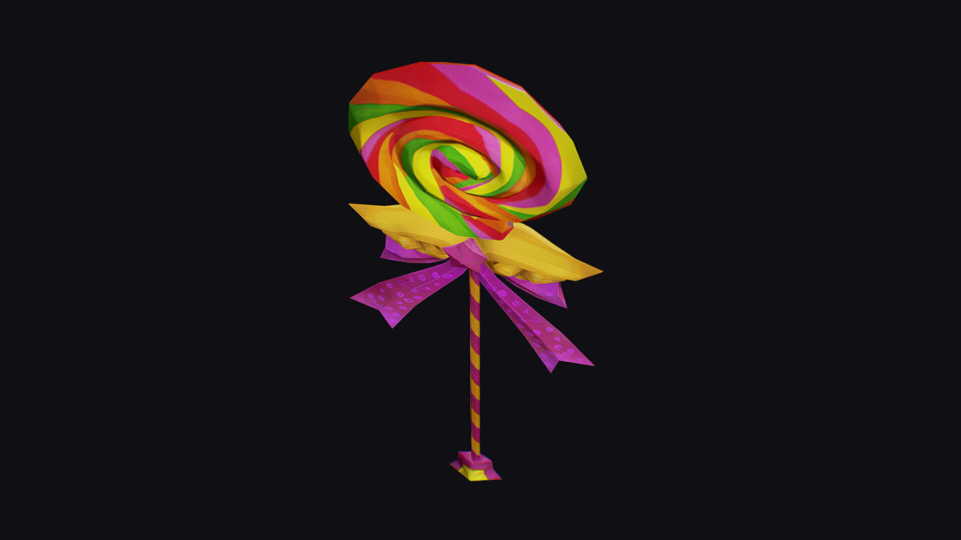 Wand Lollipop Magical Candy Wizard Scepter Weapon Stick Low-poly 3D model_5
