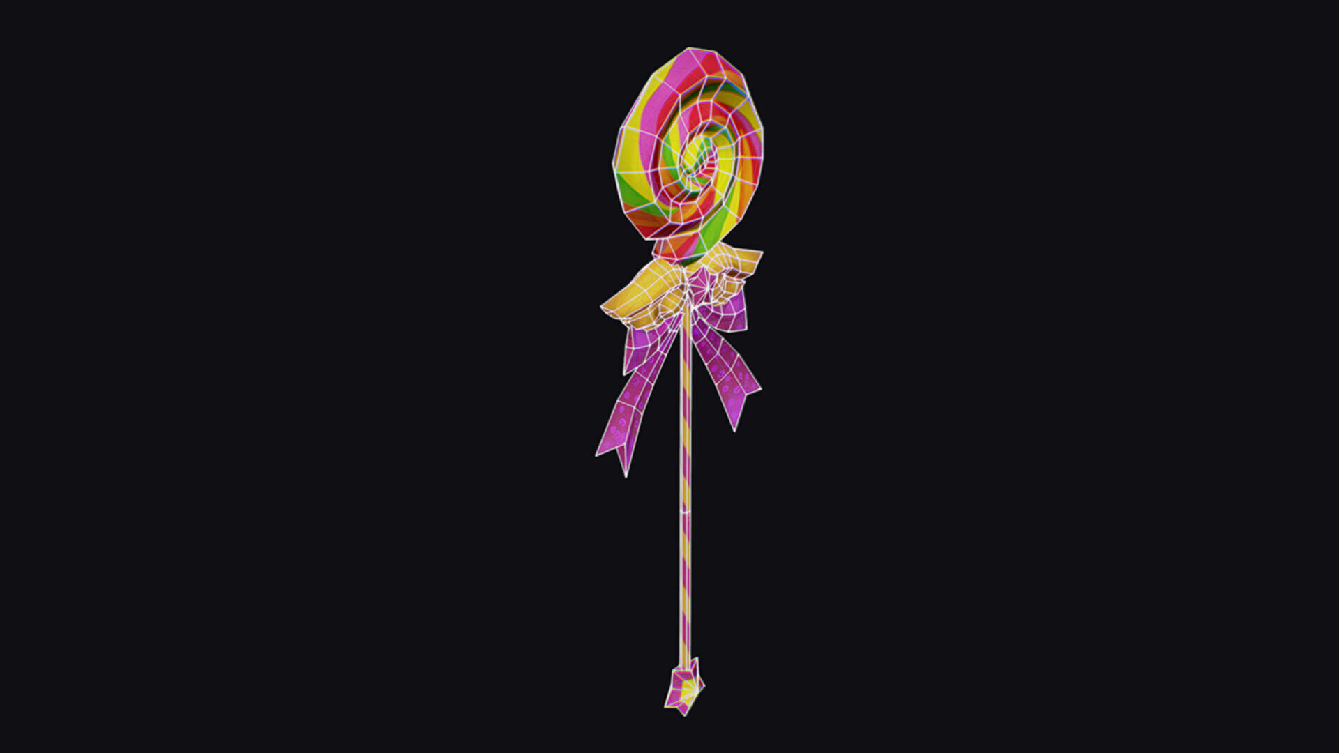 Wand Lollipop Magical Candy Wizard Scepter Weapon Stick Low-poly 3D model_15