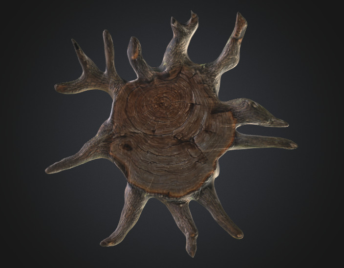 Old tree stump 3D model_3