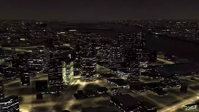 Detroit USA Night Time City