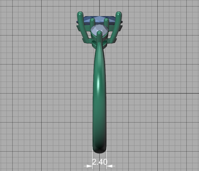 3 Stone Engagement Ring 1ct Gem 8x6 Oval Stone  3D print model_38