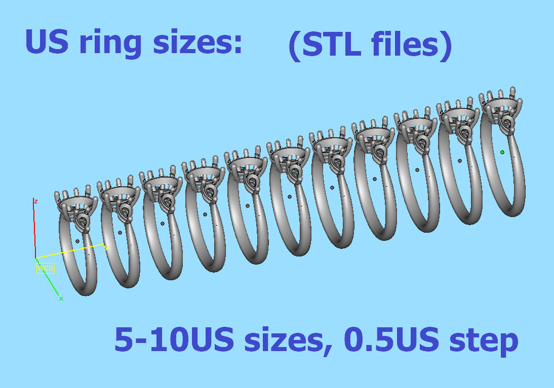 3 Stone Engagement Ring 1ct Gem 8x6 Oval Stone  3D print model_8