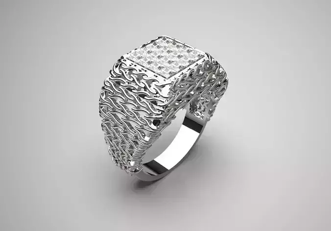 diamond gold man ring mr0050