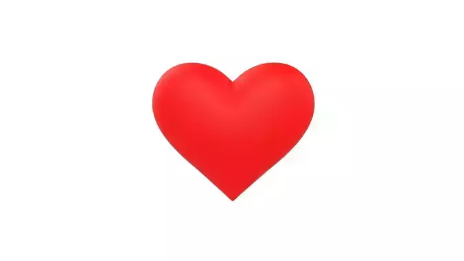 Low-Poly Love Heart Red Simple  Low-poly 3D model