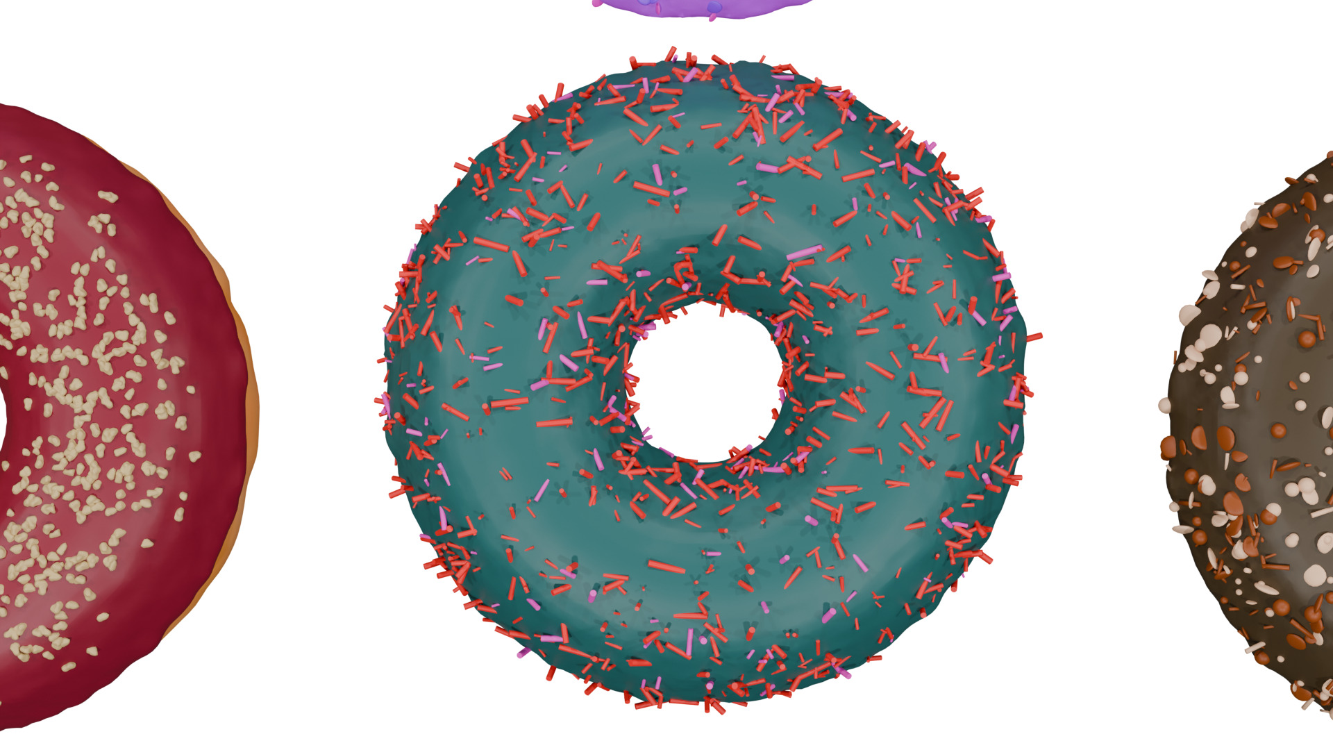 3D Donut Bundle 21 Tasty Variations 3D model_22
