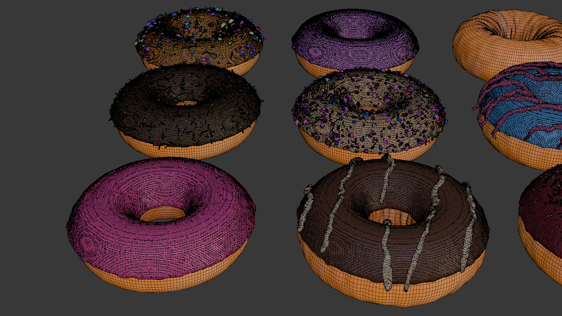 3D Donut Bundle 21 Tasty Variations 3D model_34