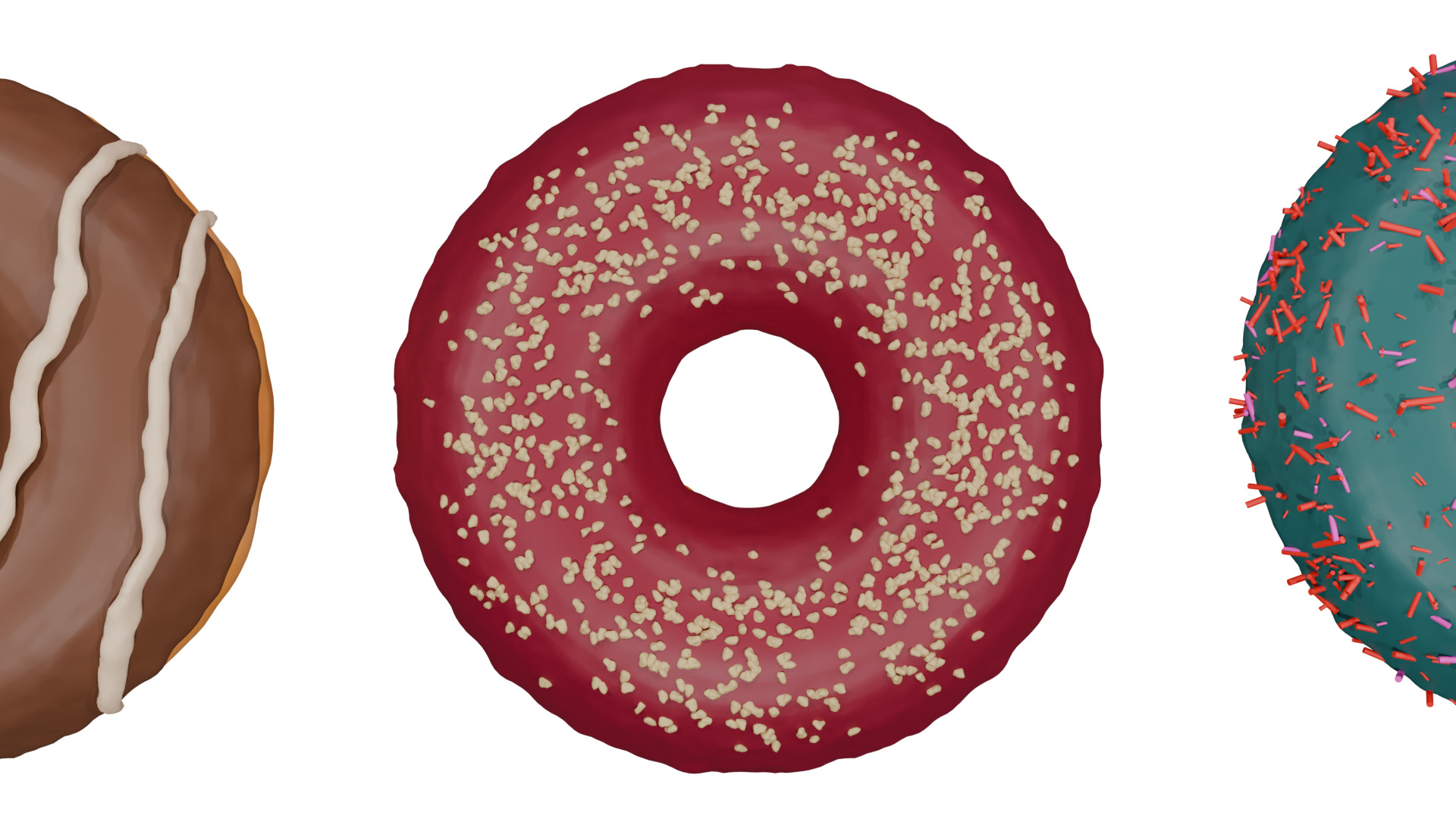 3D Donut Bundle 21 Tasty Variations 3D model_19