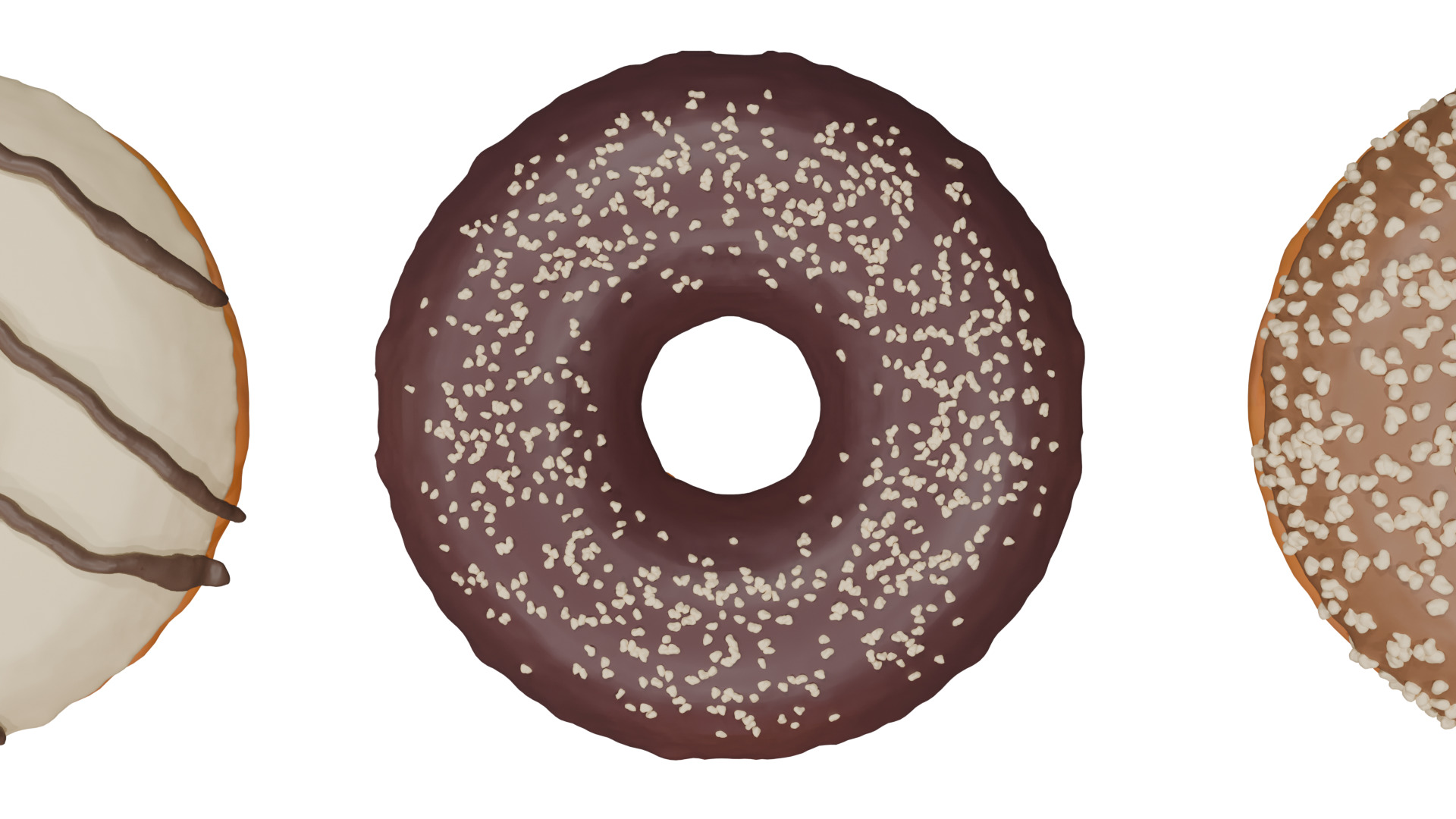3D Donut Bundle 21 Tasty Variations 3D model_30