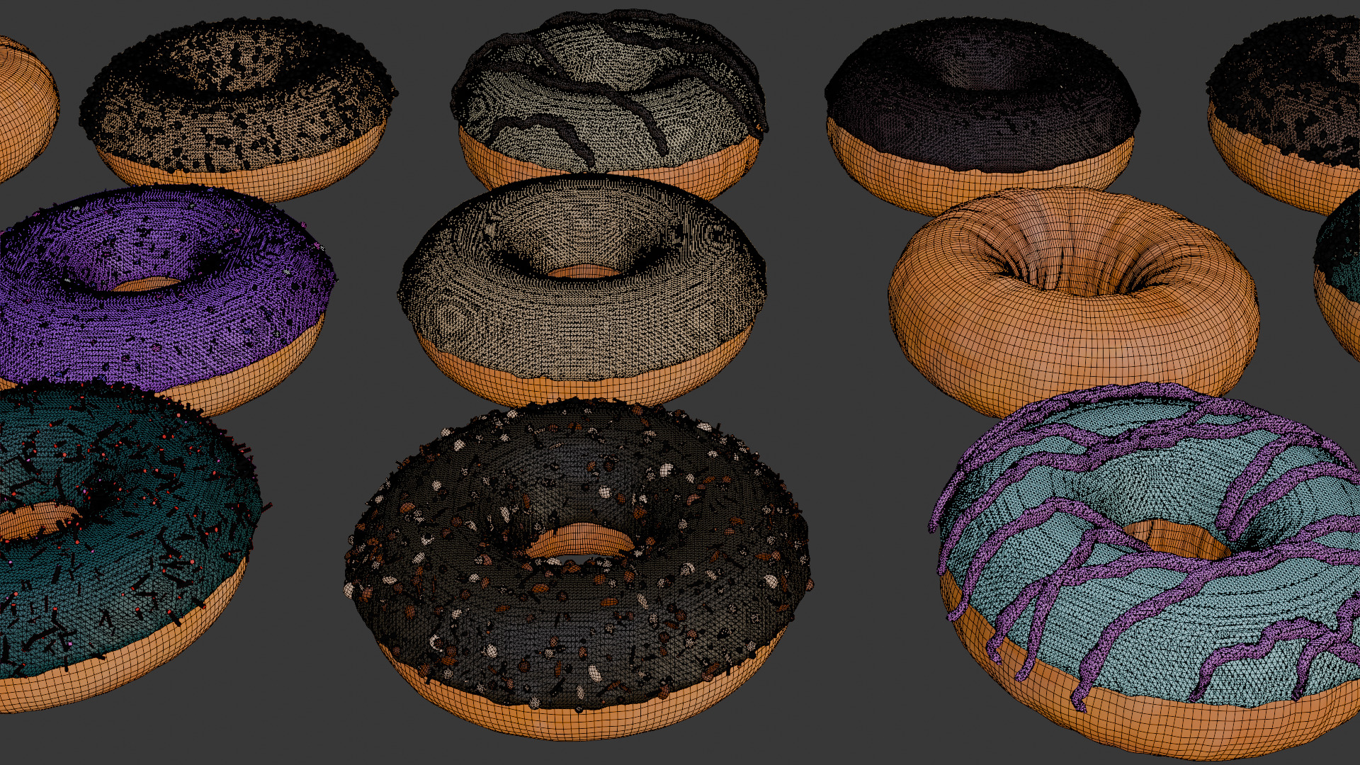 3D Donut Bundle 21 Tasty Variations 3D model_36