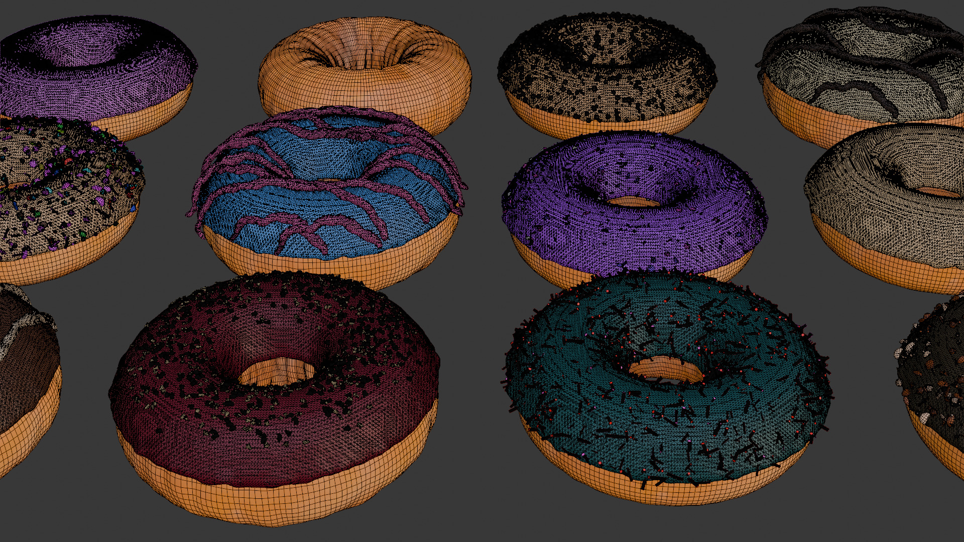 3D Donut Bundle 21 Tasty Variations 3D model_35