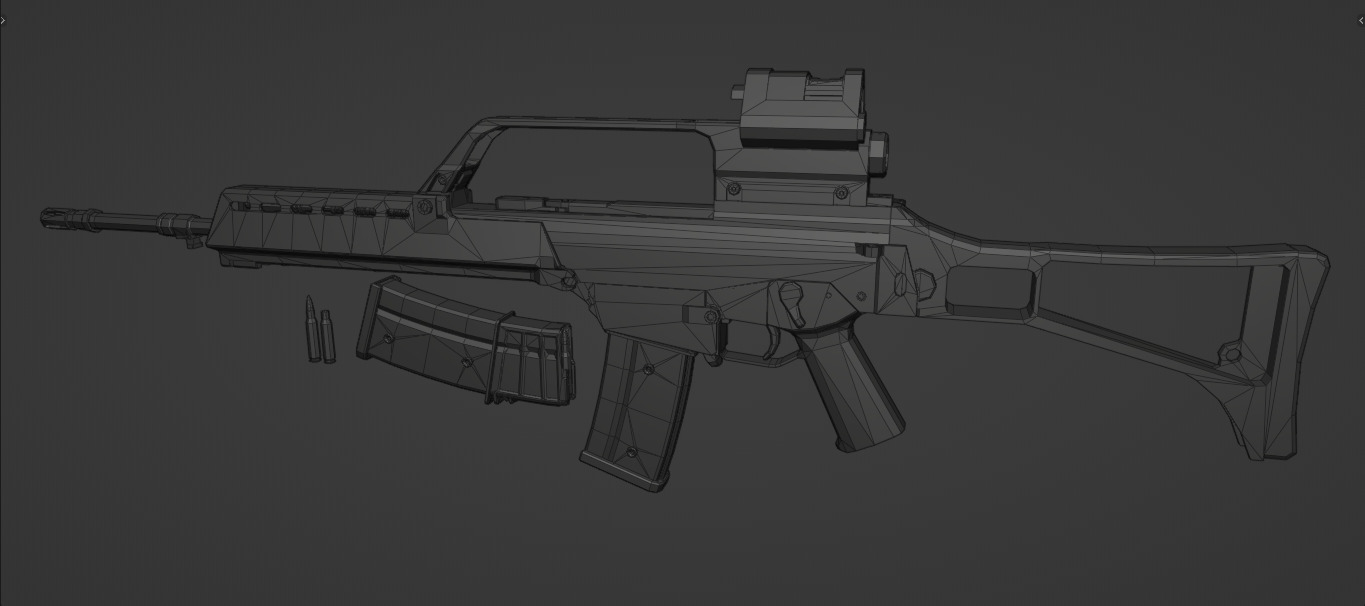low-poly HK G36 Free 3D model_3