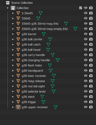 low-poly HK G36 Free 3D model_4