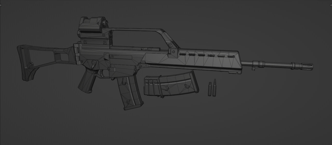 low-poly HK G36 Free 3D model_2
