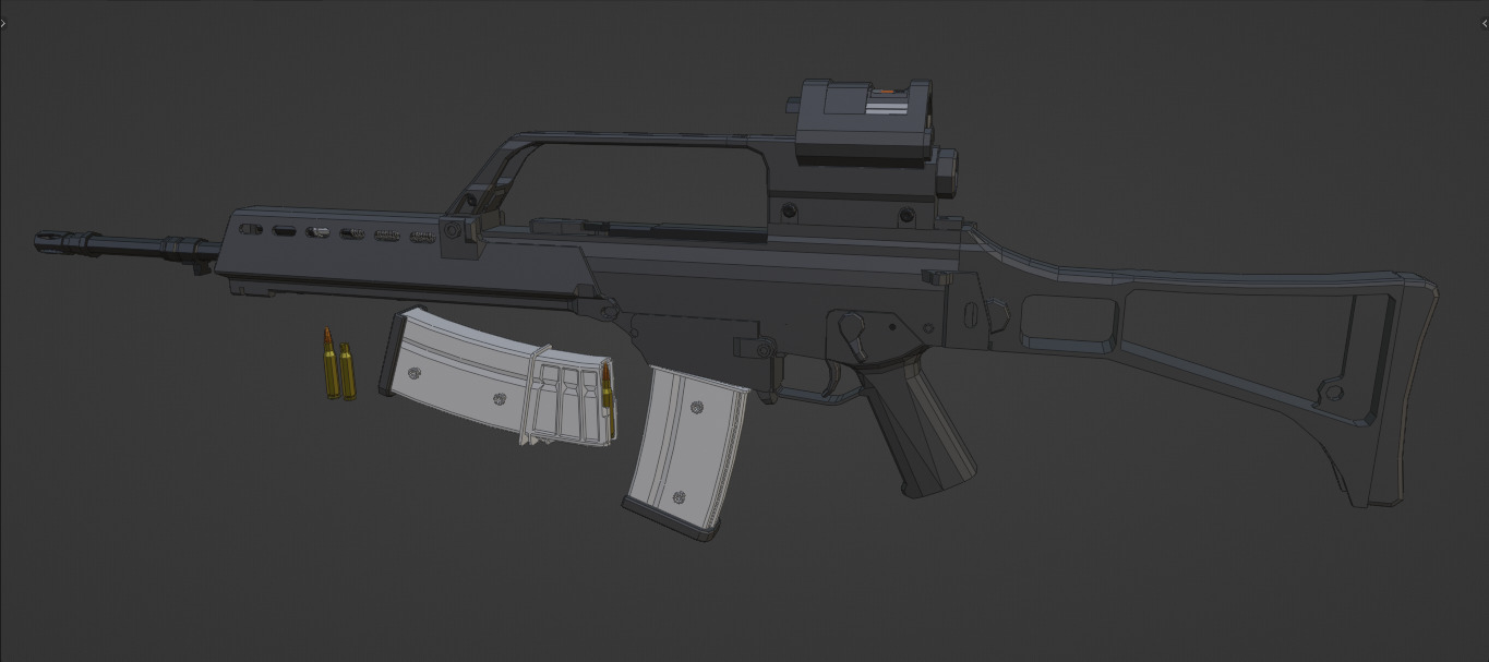 low-poly HK G36 Free 3D model_1
