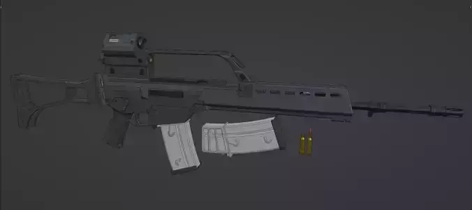 low-poly HK G36 Free 3D model