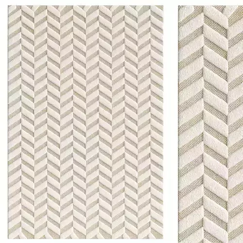 Herringbone Rug White
